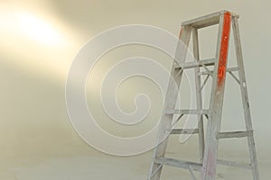 Old metal ladder in the room