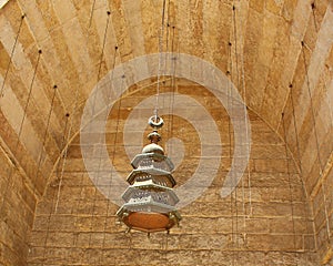 Old metal   Lamp hanging from the ceiling in Cairo mosque
