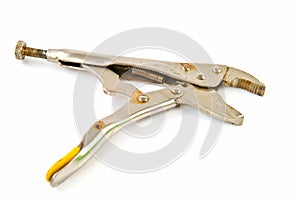 Old metal locking pliers