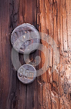 Old markers on the pole