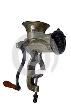 Old metal meat mincer photo