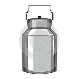 old metal milk can cartoon vector illustration