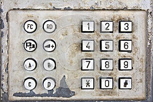 Old metal numeric keyboard