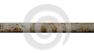 Old metal pipe isolated on white
