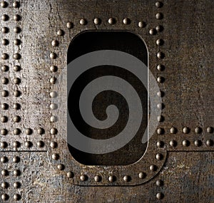 Old metal porthole background