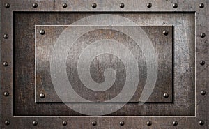 Old metal rusty or rustic frame background 3d illustration