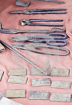 Old metal scissors