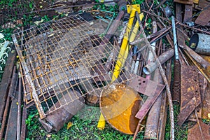 Old metal scrap on scrap-heap