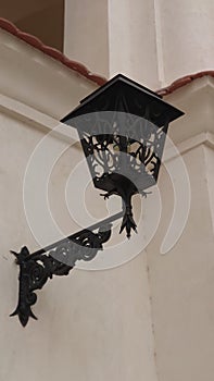 Old metal street lamp, architectural details design
