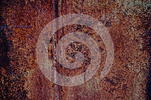 Old metal texture - copper close-up. Background. Iron surface rust