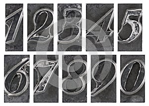 Old metal type numbers