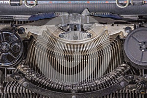 Old metal typewriter