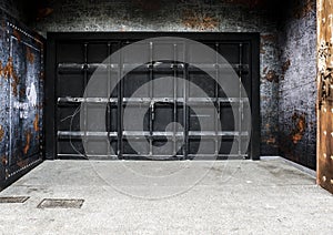 Old Metal Warehouse door for background