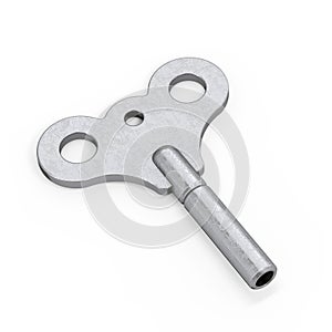 Old Metal Windup Key for Clock and Toys. 3d Rendering