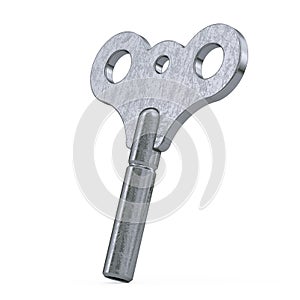 Old Metal Windup Key for Clock and Toys. 3d Rendering