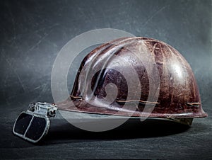 Old metallurgical helmet photo