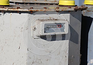 Old meter counter of gas to measurement of methane