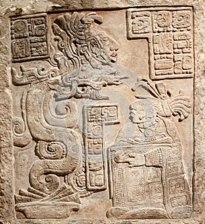 Old mexican relief carved in stone photo