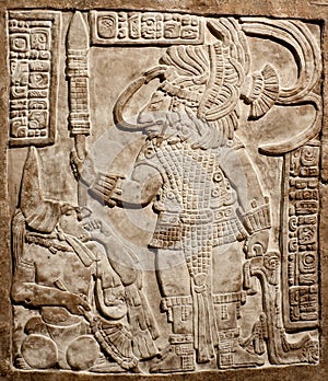 Old mexican relief carved in stone photo