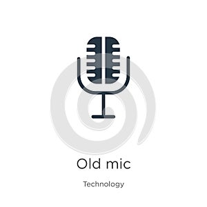 Old mic icon vector. Trendy flat old mic icon from technology collection isolated on white background. Vector illustration can be