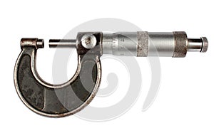 Old micrometer, isolated on white background