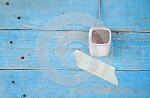 Old microphone for recording podcasts photo