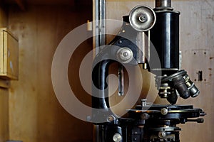 Old Microscope close up