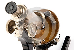 Old microscope closeup