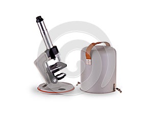 Old microscope isolated