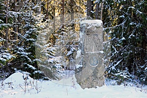 Old Milestone by Finnish National Road 52