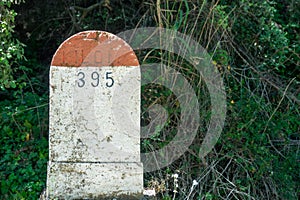 Old milestones exposed on the Bailen-Motril road (N-323) photo