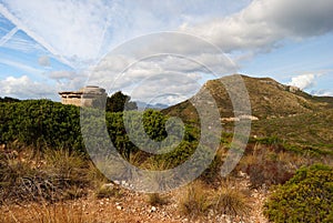 The old military battery Luigi Serra at Capo Figari