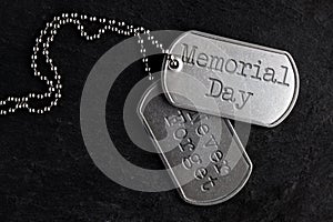 Old military dog tags - Memorial Day, Never Forget