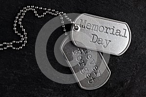 Old military dog tags - Memorial Day, Never Forget photo