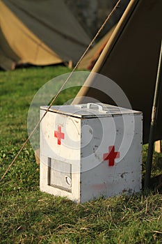 Old military first aid box