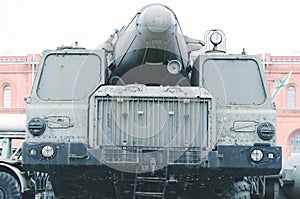 Old military mobile rocket launcher.