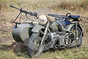 Old military motorcycle