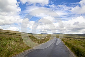 Old military road in Wicklow Mountains National Park in Ireland