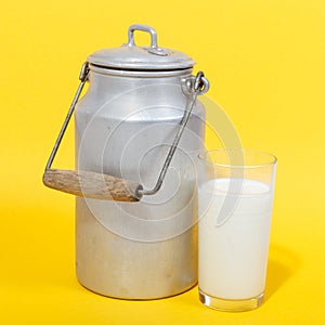 Old Milk Canister and glass