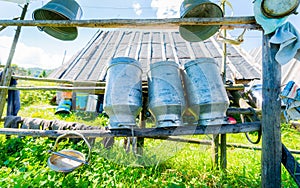 Old Milk Cans Made of Aluminum