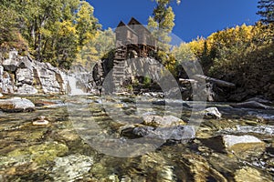 Old Mill is an 1892 wooden powerhouse located on an outcrop above the Crystal River in Crystal, Colorado, United States