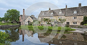 The Old Mill along the River Eye in the lovely village of Lower Slaughter, Cotswolds, Gloucestershire, England, UK