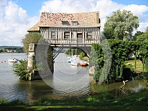 Old mill in the bridge on the Seine at Vernon