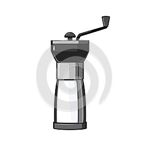 old mill coffee grinder manual cartoon vector illustration