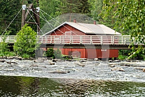 Old mill, dam and threshold on the river Jokelanjoki, Kouvola, Finland