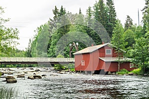 Old mill, dam and threshold on the river Jokelanjoki, Kouvola, Finland