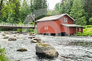 Old mill, dam and threshold on the river Jokelanjoki, Kouvola, Finland