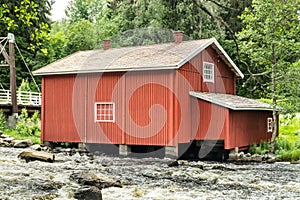 Old mill, dam and threshold on the river Jokelanjoki, Kouvola, Finland