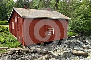 Old mill, dam and threshold on the river Jokelanjoki, Kouvola, Finland