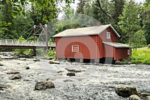 Old mill, dam and threshold on the river Jokelanjoki, Kouvola, Finland